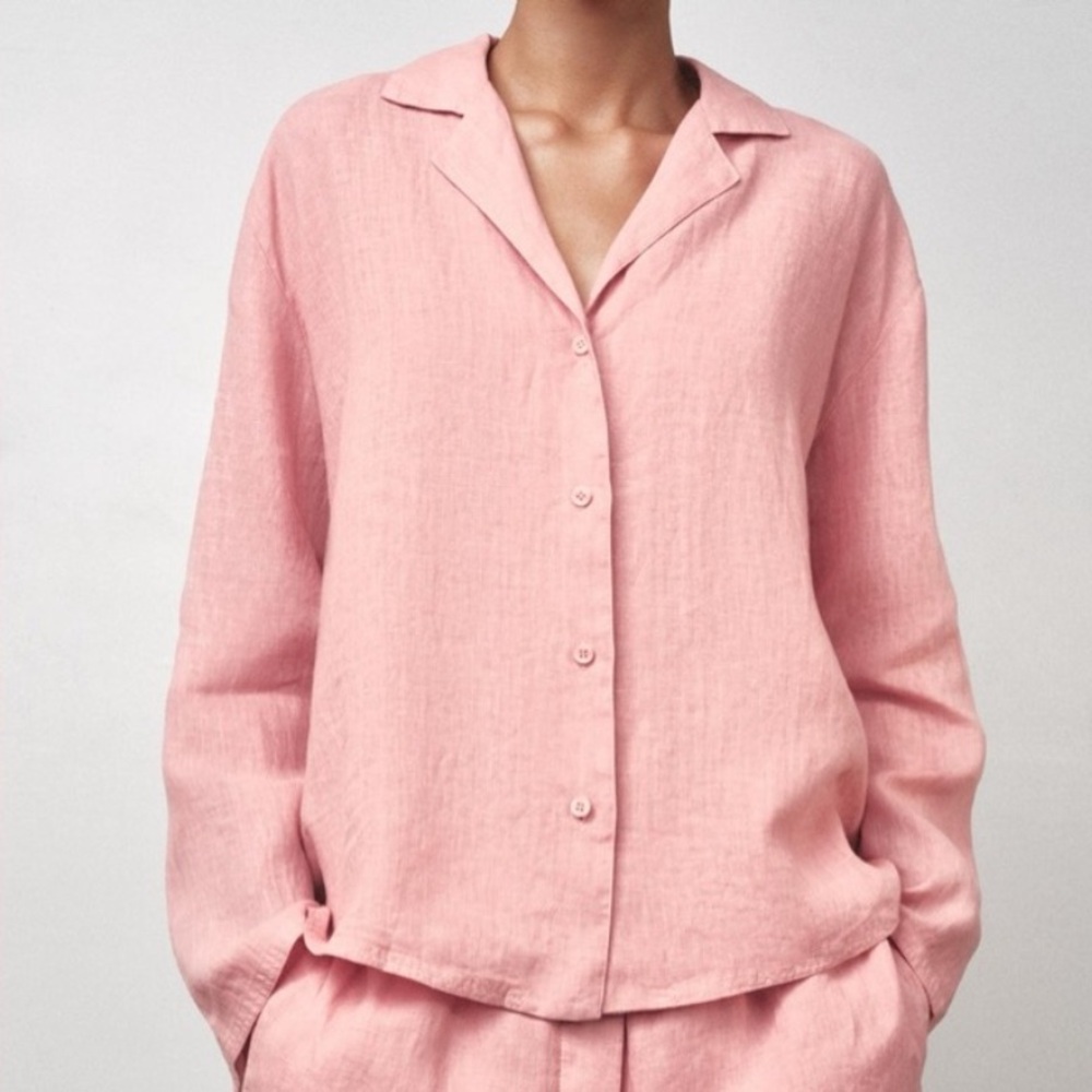 Zara Linen Button Down Shirt